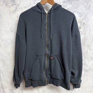 Vintage Dickies Thermal Lined Hoodie Sweatshirt Mens Large 24x25 Blue Zip